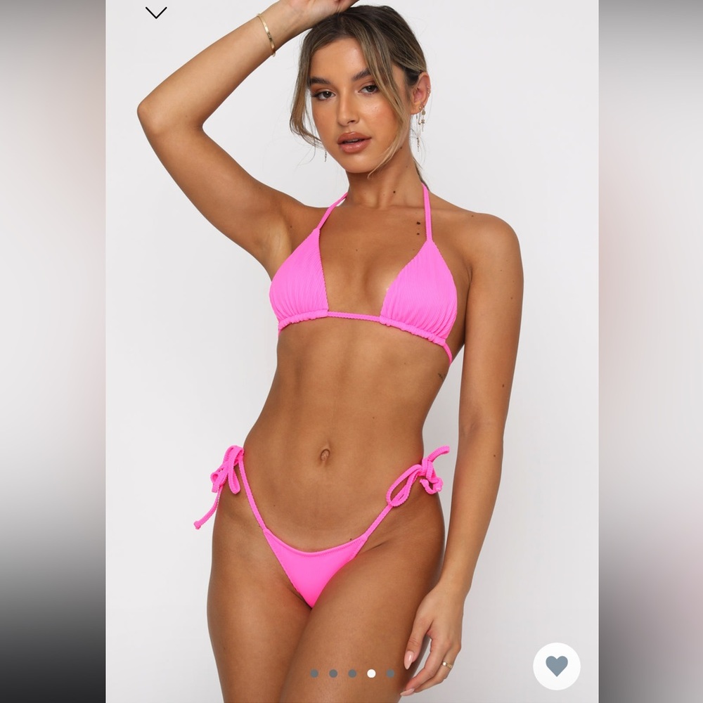 White Fox “By the Pool Neon Pink Rib” set